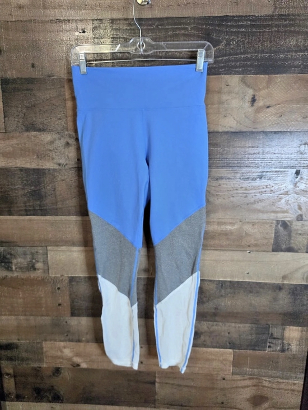 Fabletics Color Block Leggings Blue & Gray Size Small